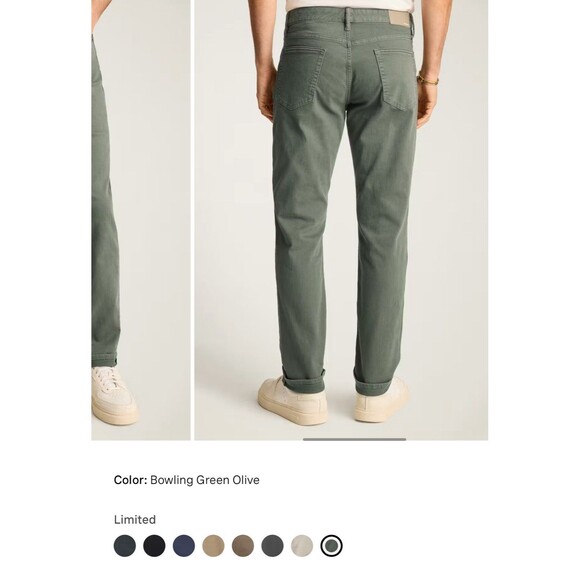 Bonobos Travel Jeans Mens 33x29 Bowling Green Olive Denim Straight Leg Stretch - Picture 4 of 15